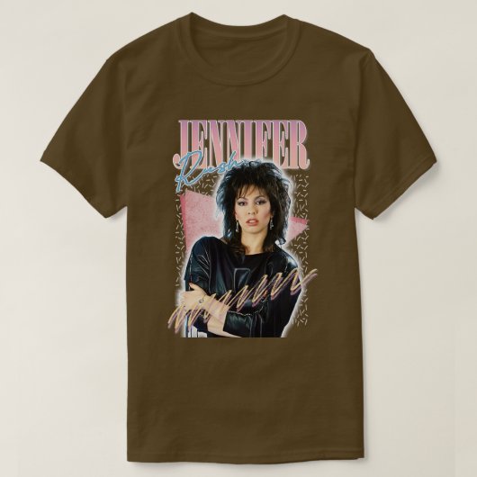 ジェニファーラッシュ80sレトロファンアートデザイン tシャツ (デザイン正面)