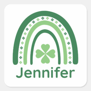ジェニファー名クローバーボホレインボー スクエアシール