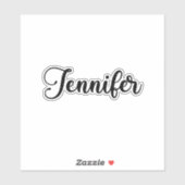 ジェニファー名 – 手書き書道 シール (シート)