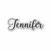 ジェニファー名 – 手書き書道 シール (正面)