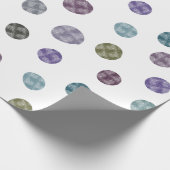 ジェニファー大水色ドット青緑の紫 ラッピングペーパー (角)