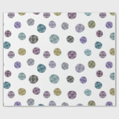 ジェニファー大水色ドット青緑の紫 ラッピングペーパー (フラット)