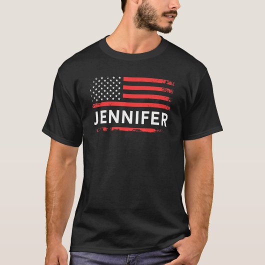 ジェニファー米国国旗 Tシャツ (正面)