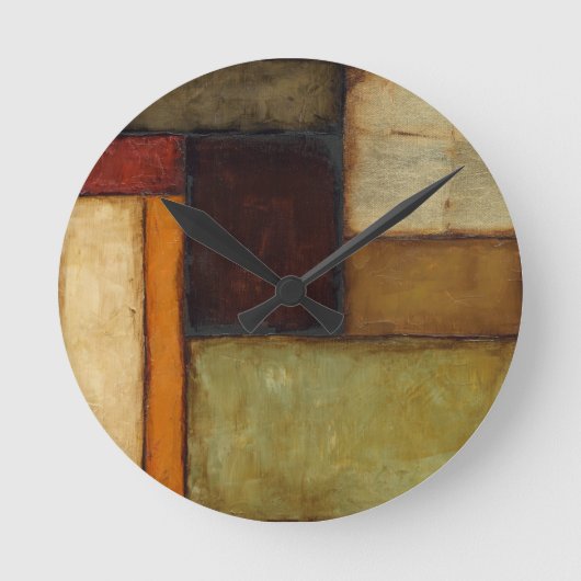 ジェニファー・ゴルdbergerによる秋季印象派 ラウンド壁時計 (正面)