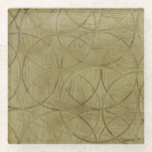 ジェニファーGoldberger著つながれた円の絵画 ガラスコースター
