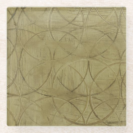 ジェニファーGoldberger著つながれた円の絵画 ガラスコースター (正面)