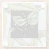 ジェニファーGoldberger著トンボの差込みが付いている葉 ガラスコースター (裏面)