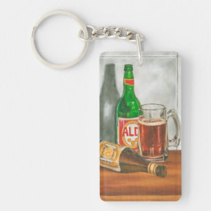 ジェニファーGoldberger著ビールが付いている静物画 キーホルダー