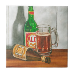 ジェニファーGoldberger著ビールが付いている静物画 タイル