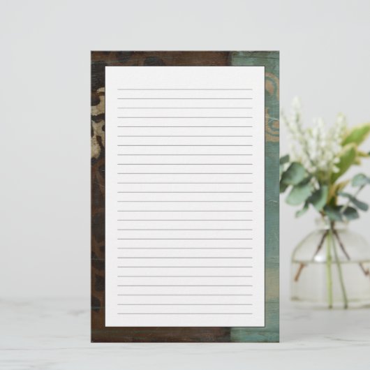 ジェニファーGoldberger著抽象的なダマスク織のタペストリー 便箋 (スタンド正面)