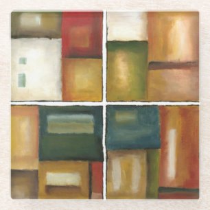ジェニファーGoldberger著4パネルをはめられた絵画 ガラスコースター