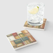 ジェニファーGoldberger著4パネルをはめられた絵画 ストーンコースター (横)