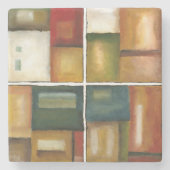 ジェニファーGoldberger著4パネルをはめられた絵画 ストーンコースター (正面)