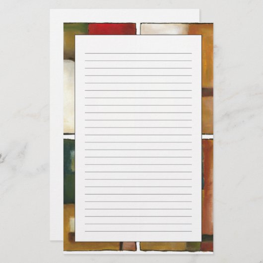 ジェニファーGoldberger著4パネルをはめられた絵画 便箋 (正面/裏面)