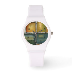 ジェニファーGoldberger著4パネルをはめられた絵画 腕時計