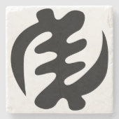 ジェニヤメ |神は最高のアディンクラのシンボル ストーンコースター (正面)