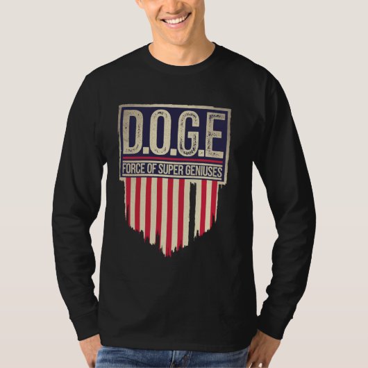 ジェニユース政府のEfのDOGE D.O.G.Eすごいフォース Tシャツ (正面)