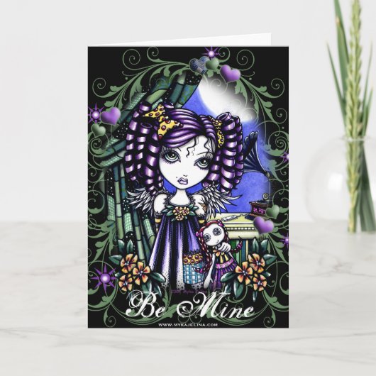 ジェニーのかわいいバレンタインの縫いぐるみ人形の天使カード シーズンカード (正面)