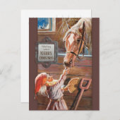ジェニーニストロムクリスマストッテブラウニーホース安定 シーズンポストカード (正面/裏面)