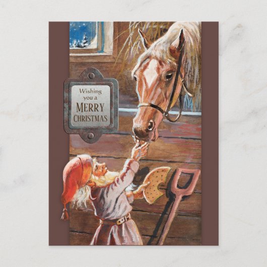 ジェニーニストロムクリスマストッテブラウニーホース安定 シーズンポストカード (正面)