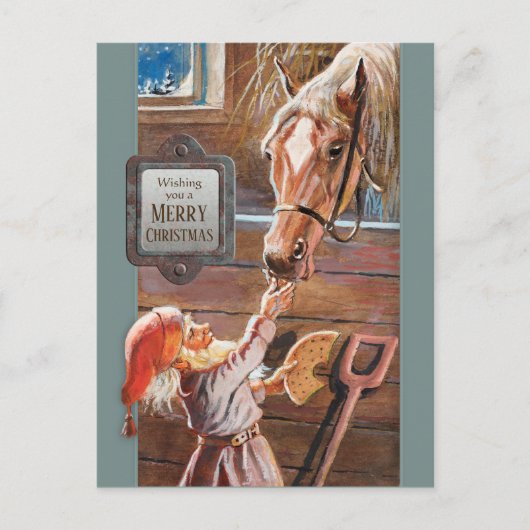 ジェニーニストロムクリスマストッテブラウニーホース安定 シーズンポストカード (正面)