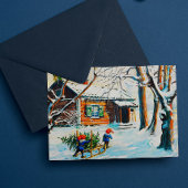 ジェニーニストロム格言ヴィンテージスウェーデンクリスマスツリー シーズンカード