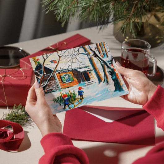 ジェニーニストロム格言ヴィンテージスウェーデンクリスマスツリー シーズンカード