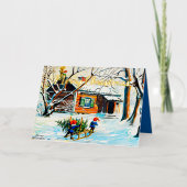 ジェニーニストロム格言ヴィンテージスウェーデンクリスマスツリー 箔シーズンカード (正面)