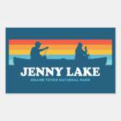 ジェニーレイクグランドテトンナショナルパークカヌー 長方形シール (正面)