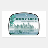 ジェニーレイクグランドテトンナショナルパークディアー 長方形シール (正面)