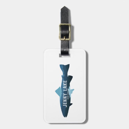 ジェニーレイクグランドテトンナショナルパークフィッシュ ラゲッジタグ (正面縦)