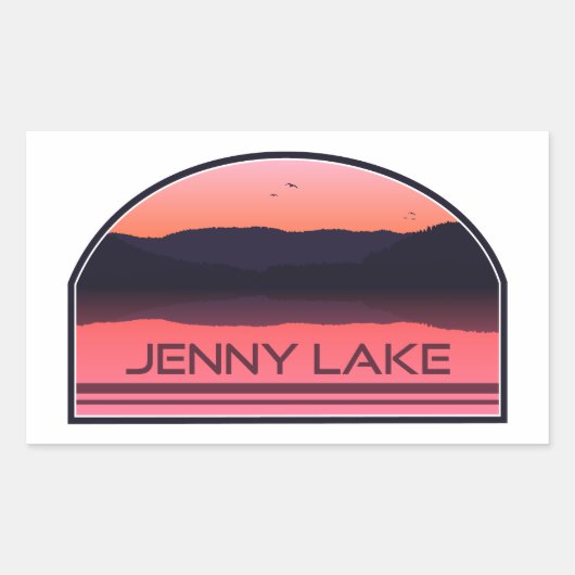 ジェニーレイクグランドテトンナショナルパークレッドサンライズ 長方形シール (正面)