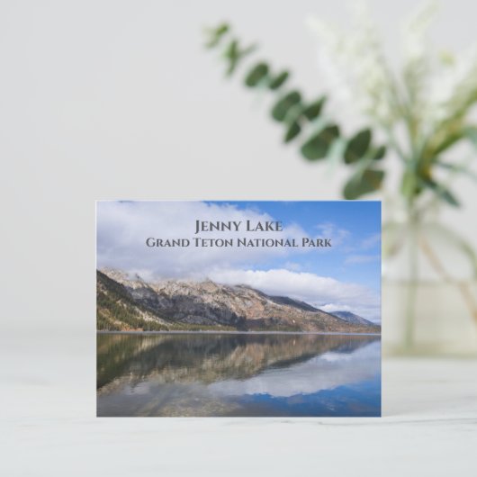 ジェニーレイクグランドテトン国立公園へのリフレクション ポストカード (スタンド正面)