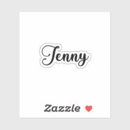 ジェニー名 – 手書き書道 シール