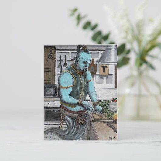 ジェニー料理キッチン魔法ファンタジーアートポストカード ポストカード (スタンド正面)