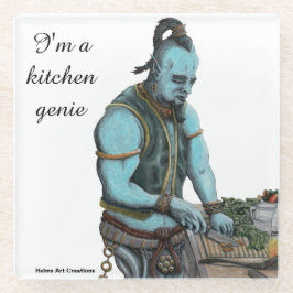 ジェニー料理キッチン魔法ファンタジーガラスコースター ガラスコースター