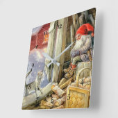 ジェニー・ナイストロムによる「木版画の中」 スクエア壁時計 (傾斜)