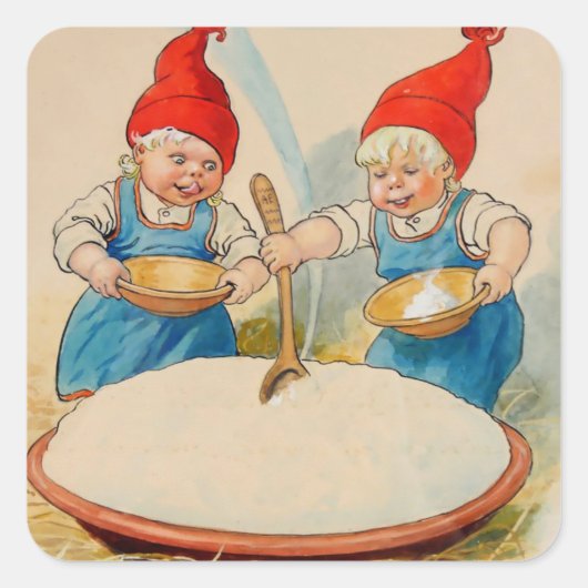 ジェニー・ナイストロムの「プリン・ボウル」 スクエアシール (正面)