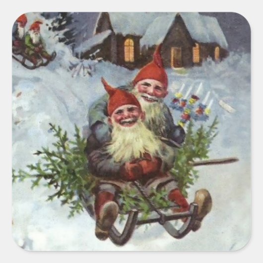 ジェニー・ナイストロム『松の枝を集める』 スクエアシール (正面)