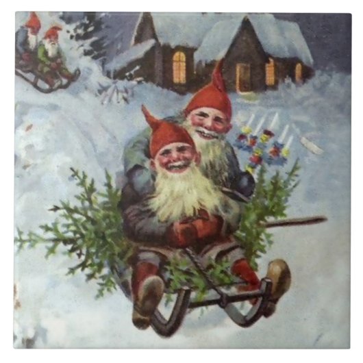 ジェニー・ナイストロム『松の枝を集める』 タイル (正面)