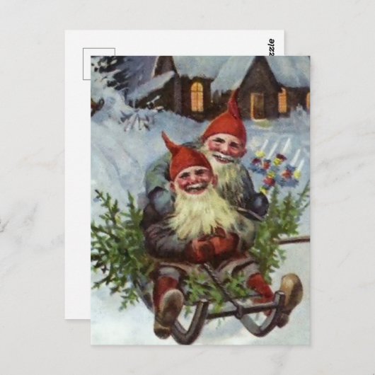 ジェニー・ナイストロム『松の枝を集める』 ポストカード (正面/裏面)