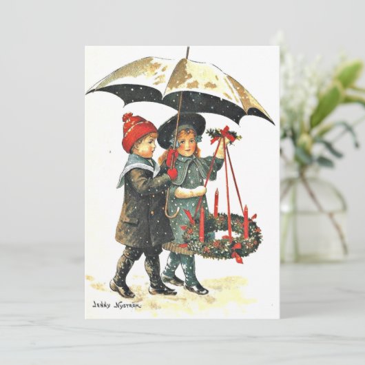 ジェニー・ニストロームによるヴィンテージクリスマスカード カード (スタンド正面)