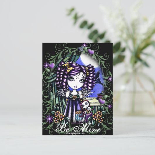 「ジェニー」ラグドールのバレンタインデーのエンジェルポストカード シーズンポストカード (スタンド正面)