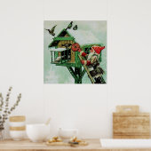 ジェニ食べ物を与えー・ナイストロムの「冬の鳥」 ポスター (キッチン)