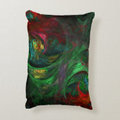 ジェネシスグリーン抽象芸術アートアクセントピロー アクセントクッション (裏面(縦))