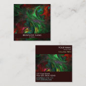 ジェネシスグリーン抽象芸術アートプロフェッショナル スクエア名刺 (正面/裏面)