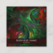 ジェネシスグリーン抽象芸術アートプロフェッショナル スクエア名刺 (正面)