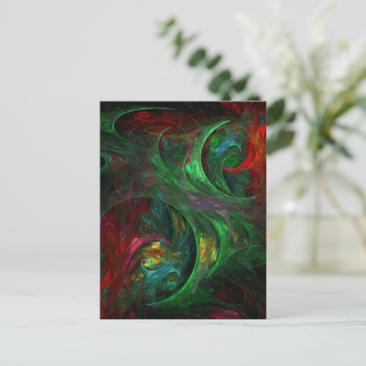 ジェネシスグリーン抽象芸術アートポストカード ポストカード (スタンド正面)