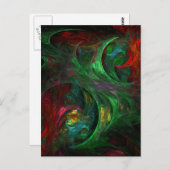 ジェネシスグリーン抽象芸術アートポストカード ポストカード (正面/裏面)