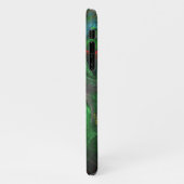 ジェネシスグリーン抽象芸術アート光沢 iPhoneケース (左側)